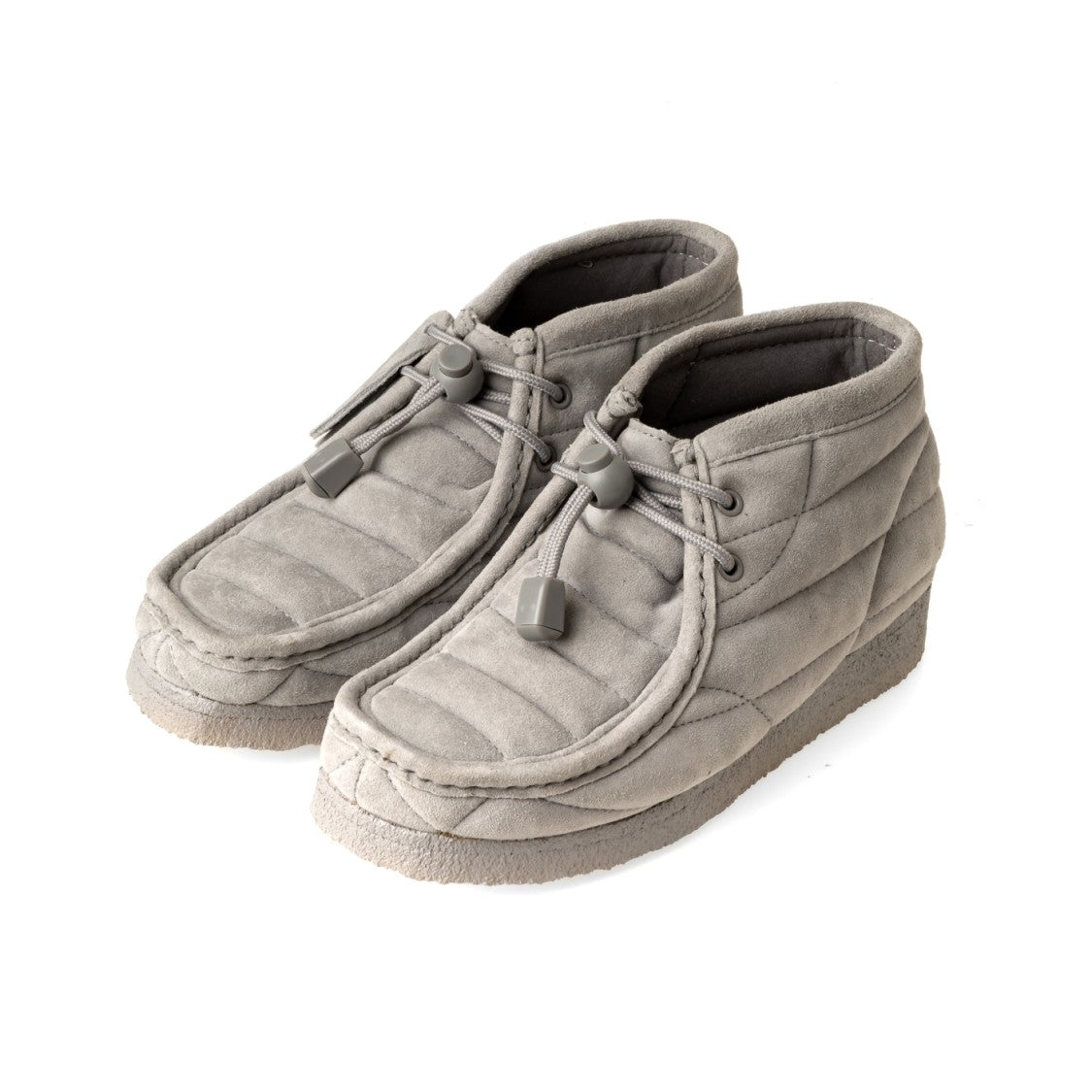 Clarks Quilted Grey Suede Sneakers With Adjustable Toggle Closure