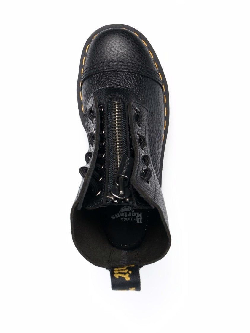Dr. Martens Textured Black Leather Sinclair Ankle Boots