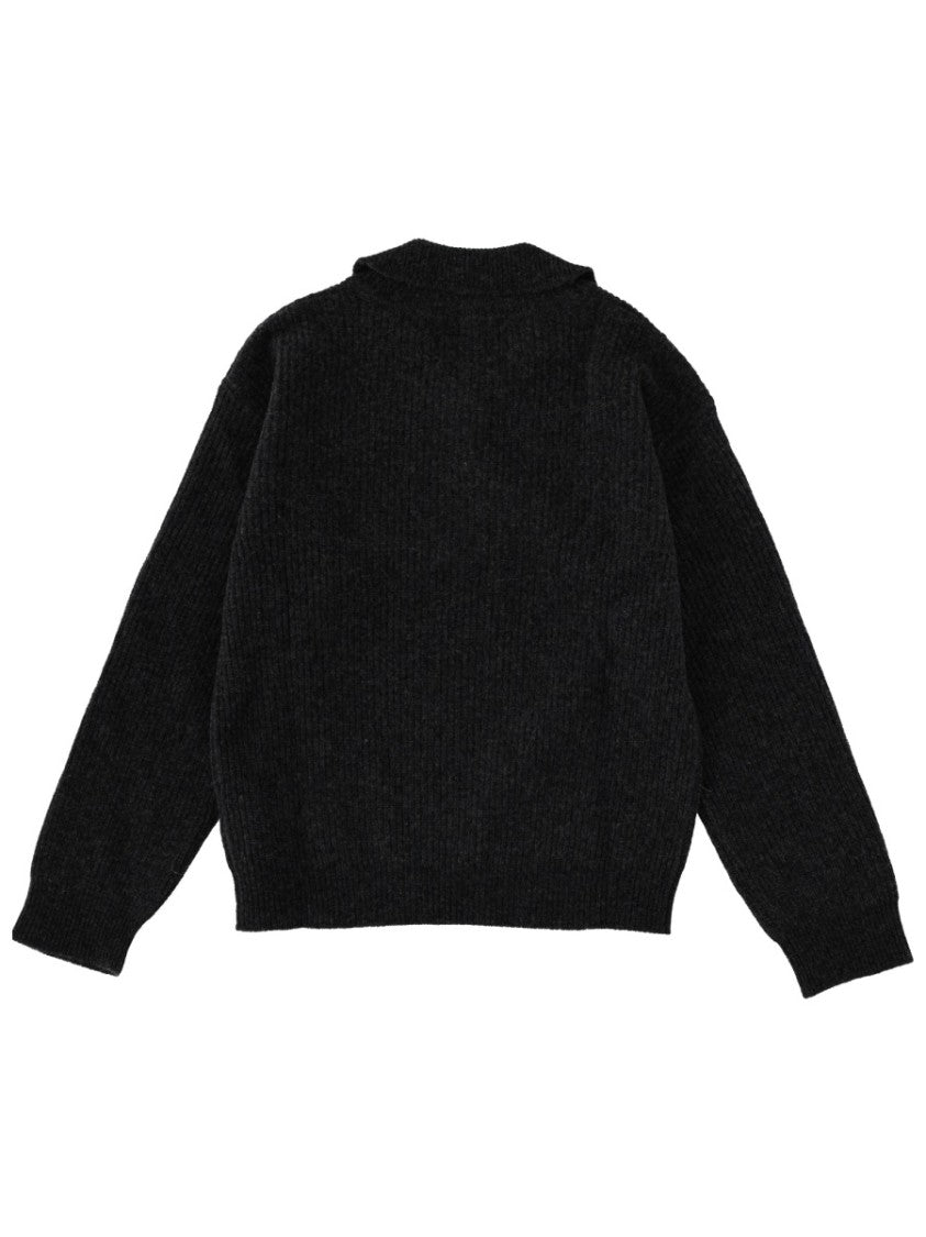 Margaret Howell Grey Lamb Wool Polo Shirt