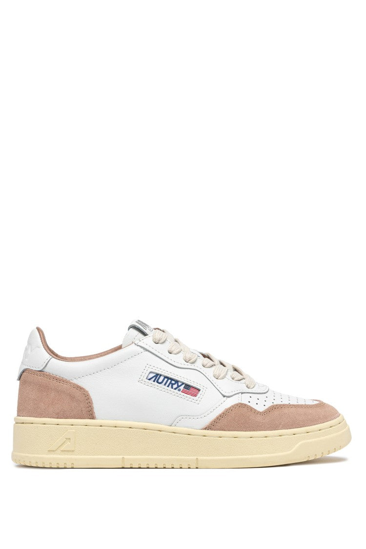 Autry White Medalist Goat Suede Sneakers