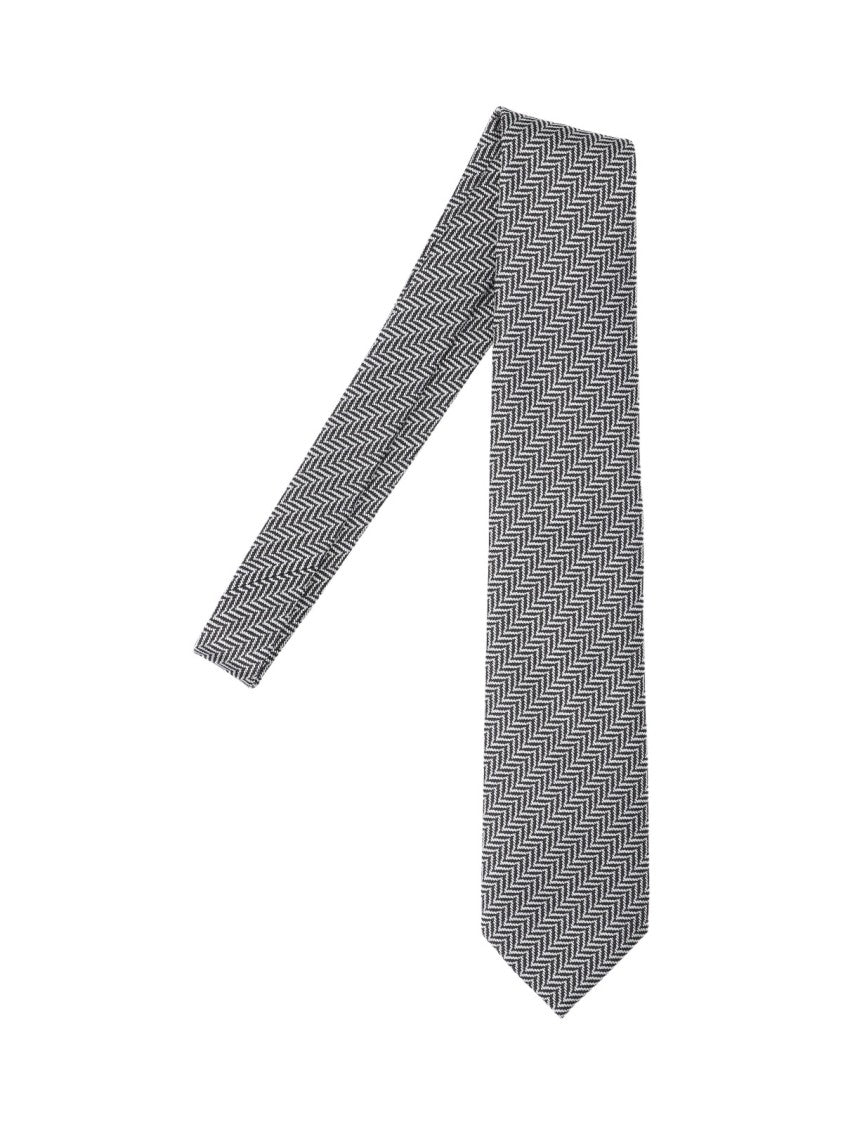 Tom Ford Herringbone Pattern Mulberry Silk Tie