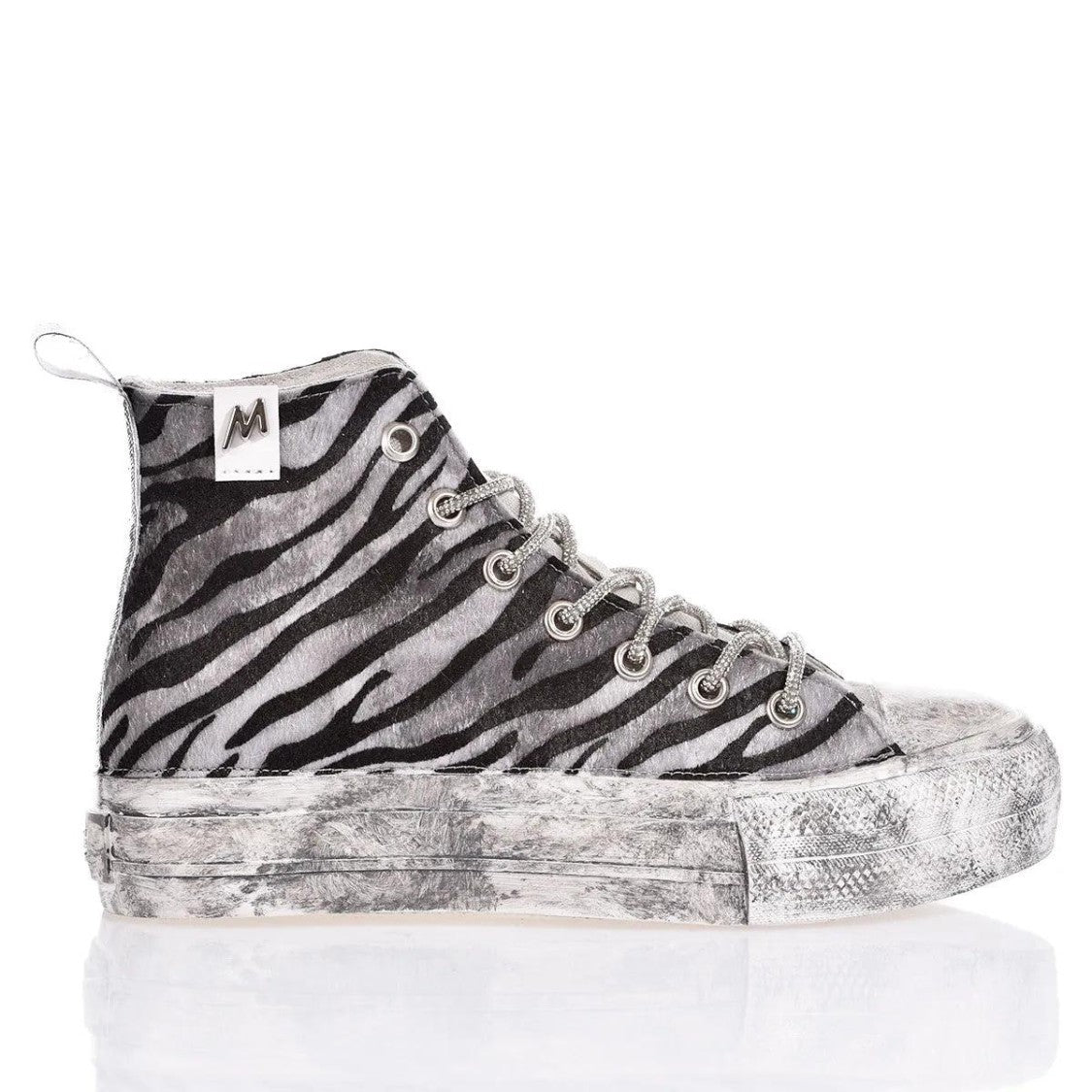 Mimanera Airlines Platform Silver Jungle Sneakers