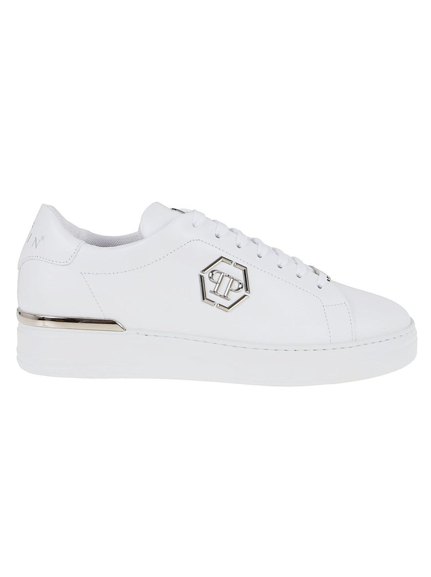 Philipp Plein Lo-Top Hexagon Leather Sneakers