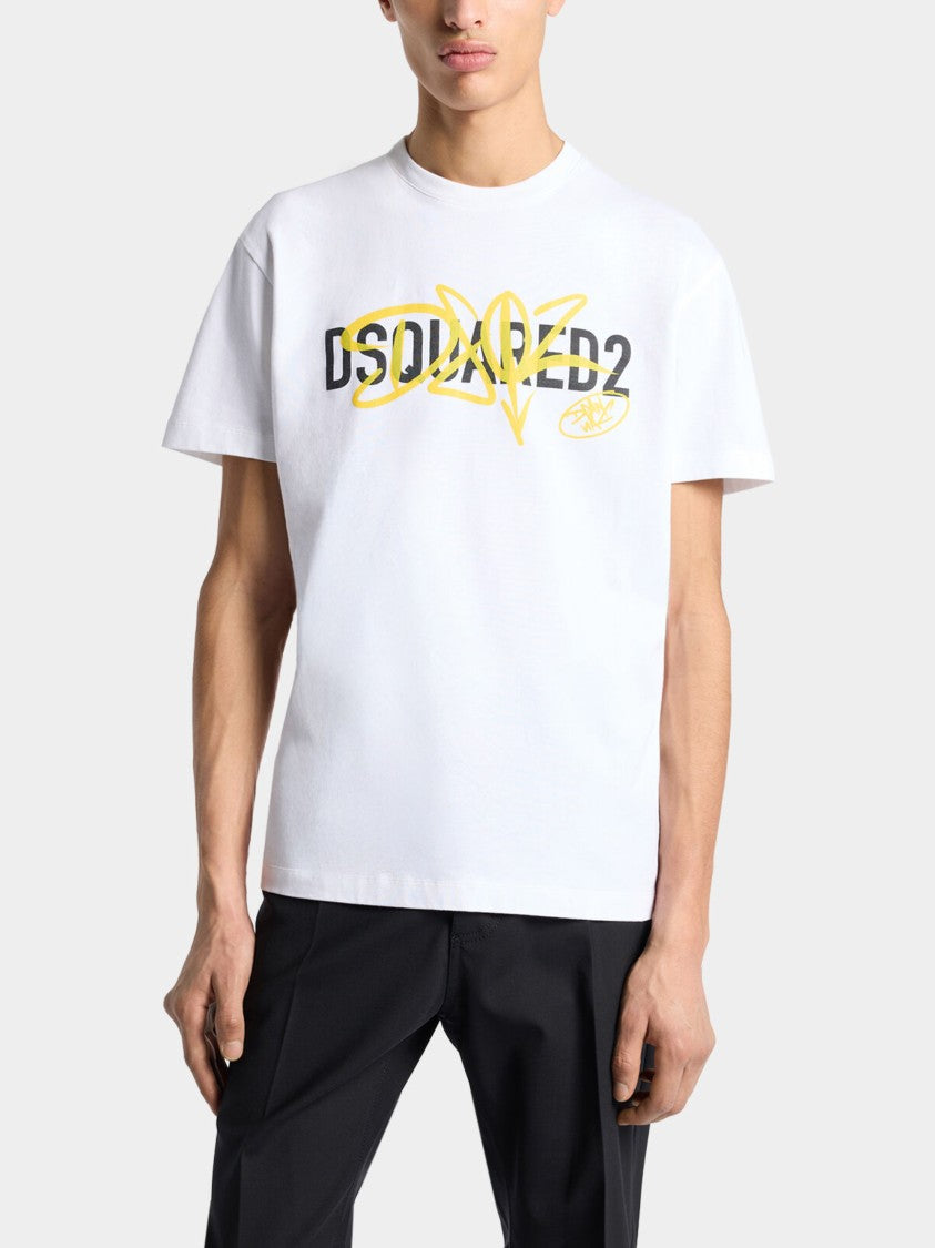 Dsquared2 Relaxed-Fit Graphic Logo Cotton T-Shirt
