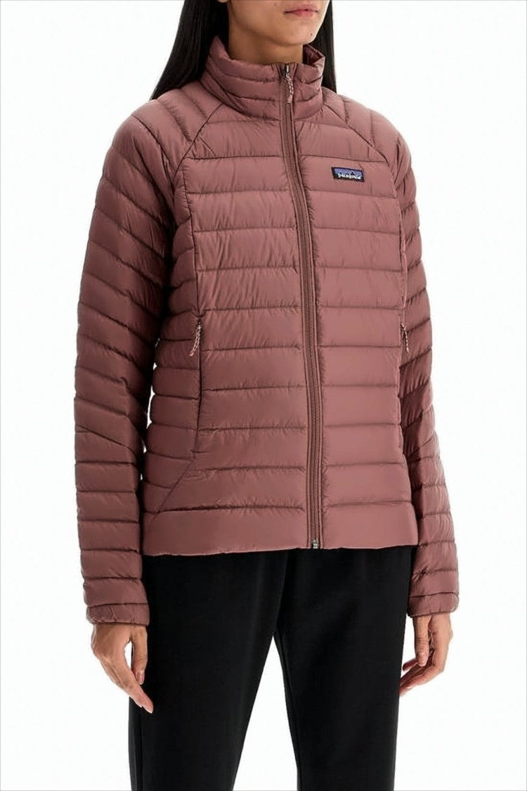 Patagonia Quilted Padded Jacket With High Collar And Zippered Pockets