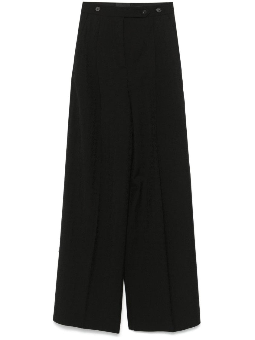 Givenchy Black Pleat Detail Tailored Jetted Trousers