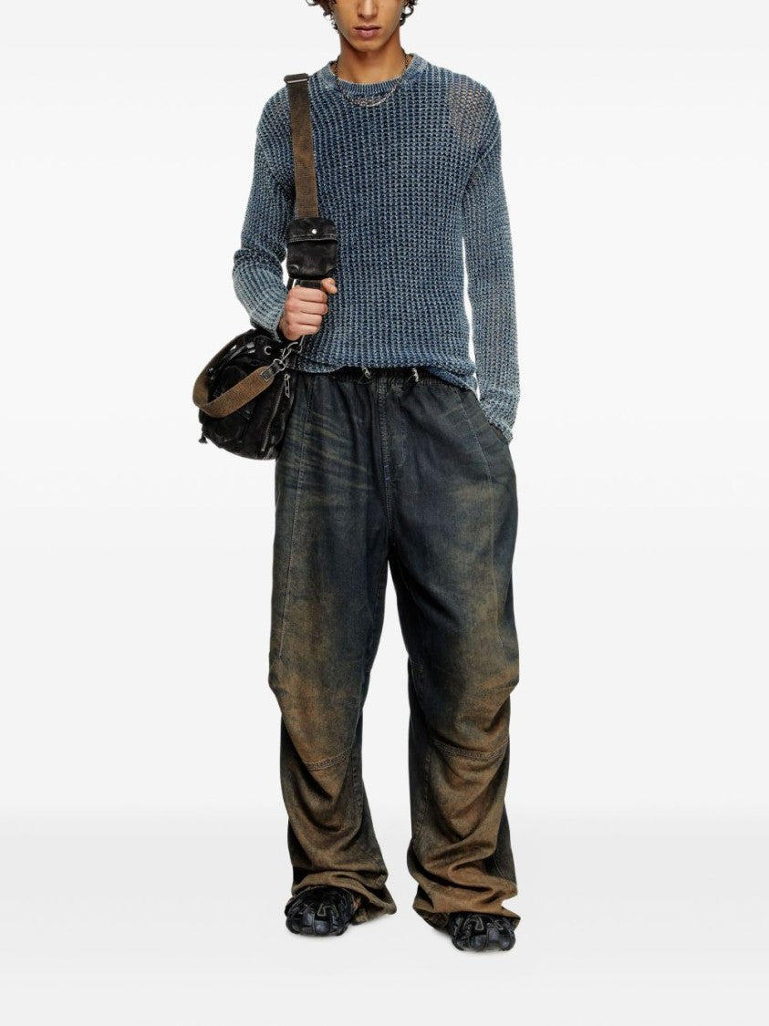 Diesel Textured Blue Long-Sleeve Sweater