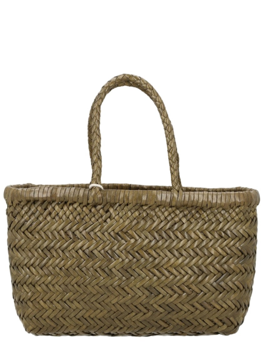 Dragon Diffusion Brown Rectangular Woven Leather Handbag