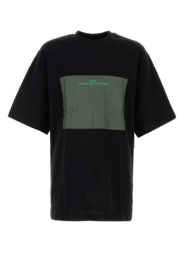 Oamc Black Cotton T-Shirt