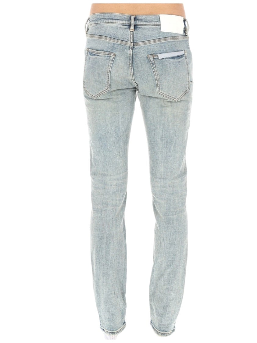 Purple Brand Fade Down Skinny Faded Light Blue Denim Jeans