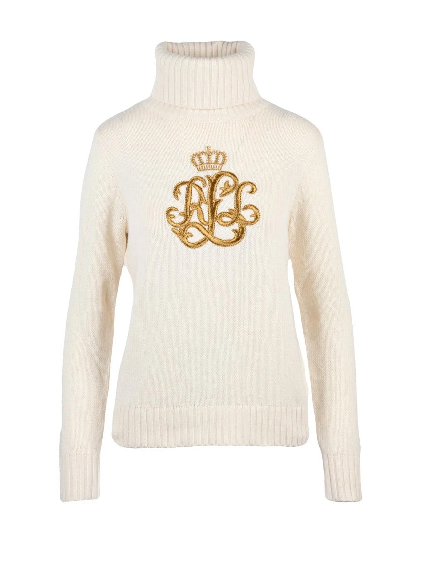 Lauren Ralph Lauren High Neck Sweater With Raised Embroidery Detail