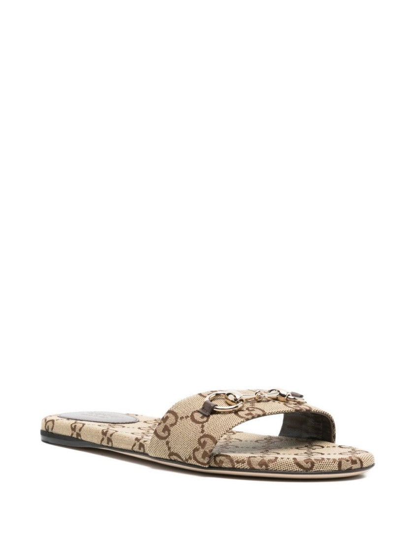 Gucci Beige Canvas Slide Sandal