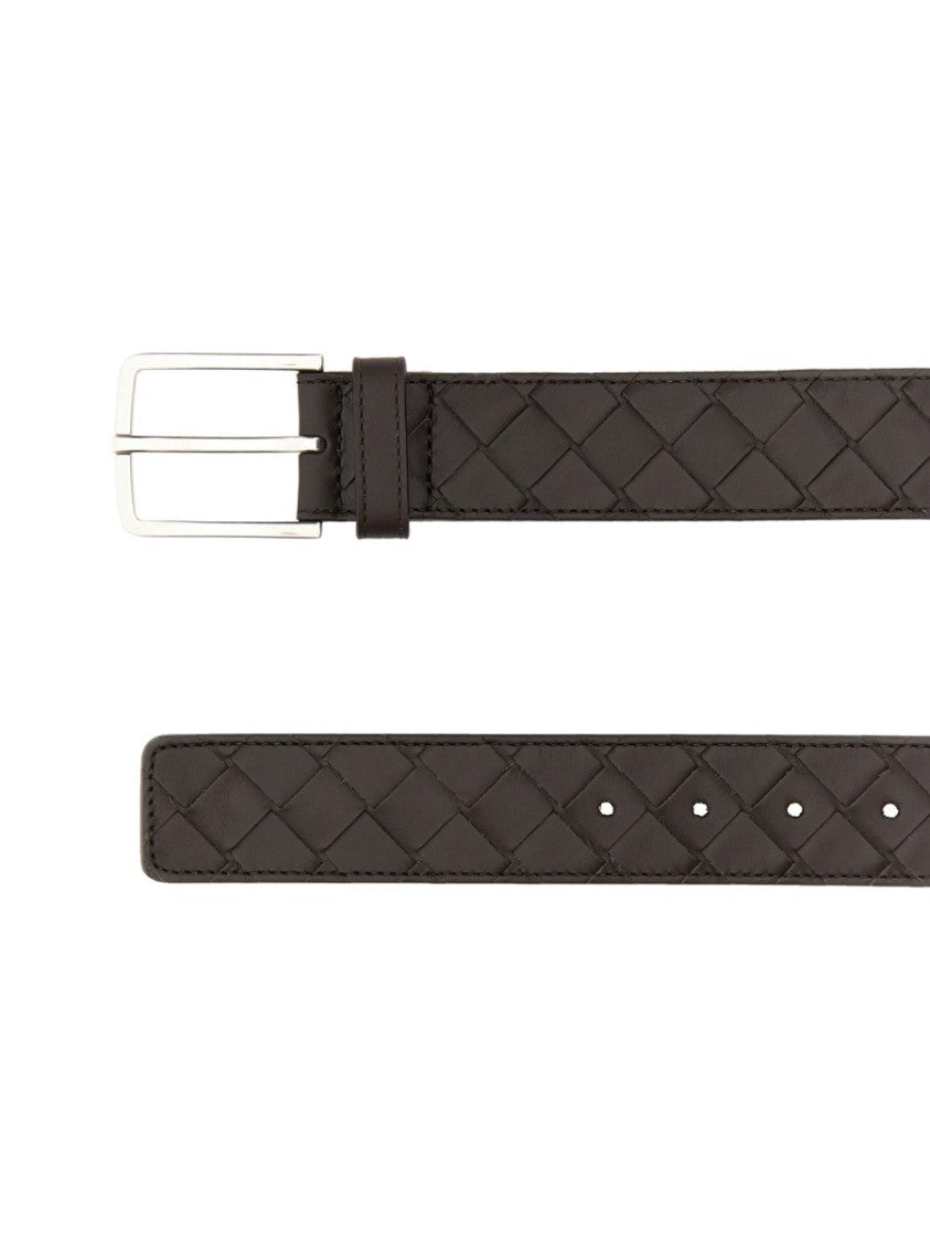 Bottega Veneta Woven Calfskin Leather Belt