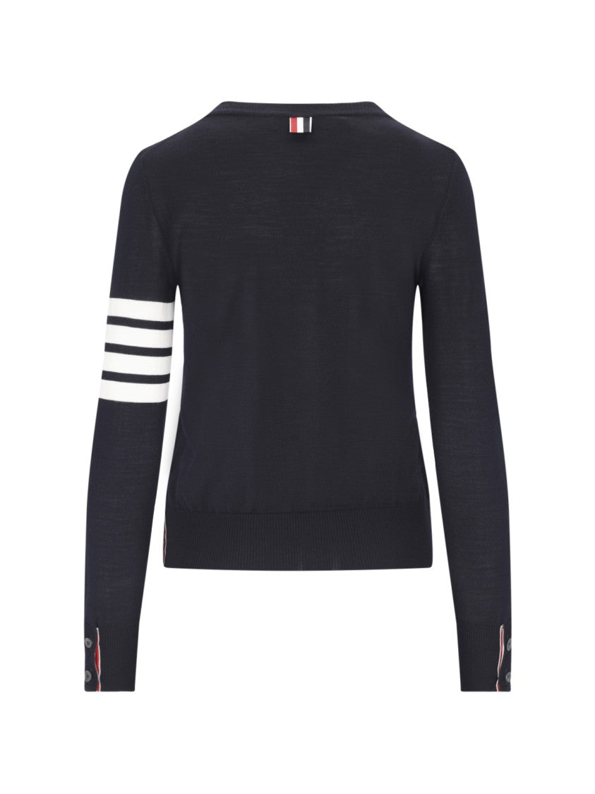 Thom Browne Blue 4-Bar Virgin Wool Sweater