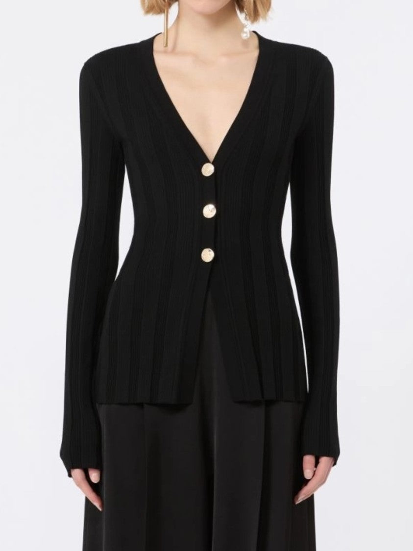 Sportmax Black Spxlaser Ribbed Knit Cardigan