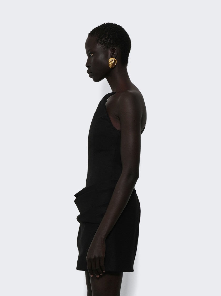 Coperni Strapless Black Mini Dress With Graphic Neckline