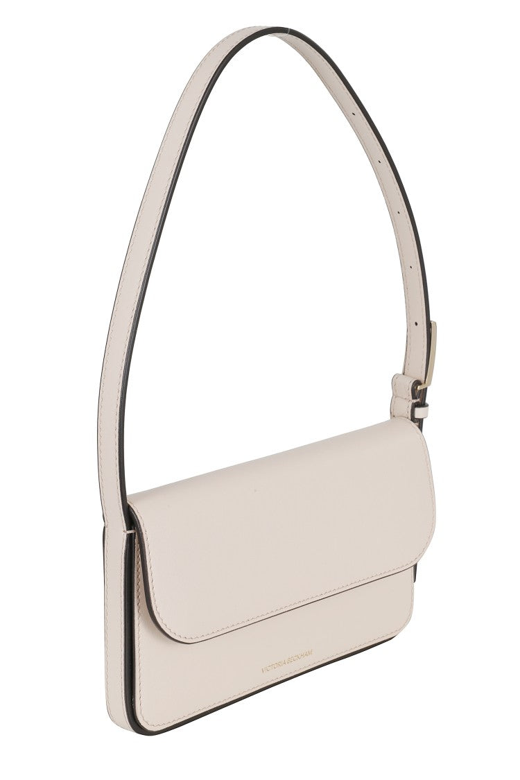 Victoria Beckham Neutral Dorian Pocket Magnetic Logo-Strap Leather Shoulder Bag