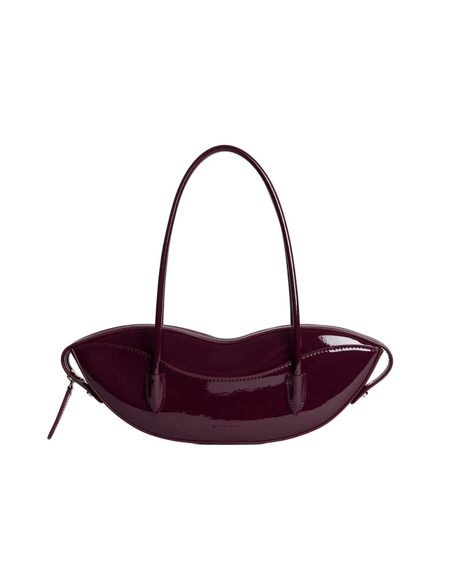 Fiorucci Burgundy Vinyl Lips Silhouette Handbag