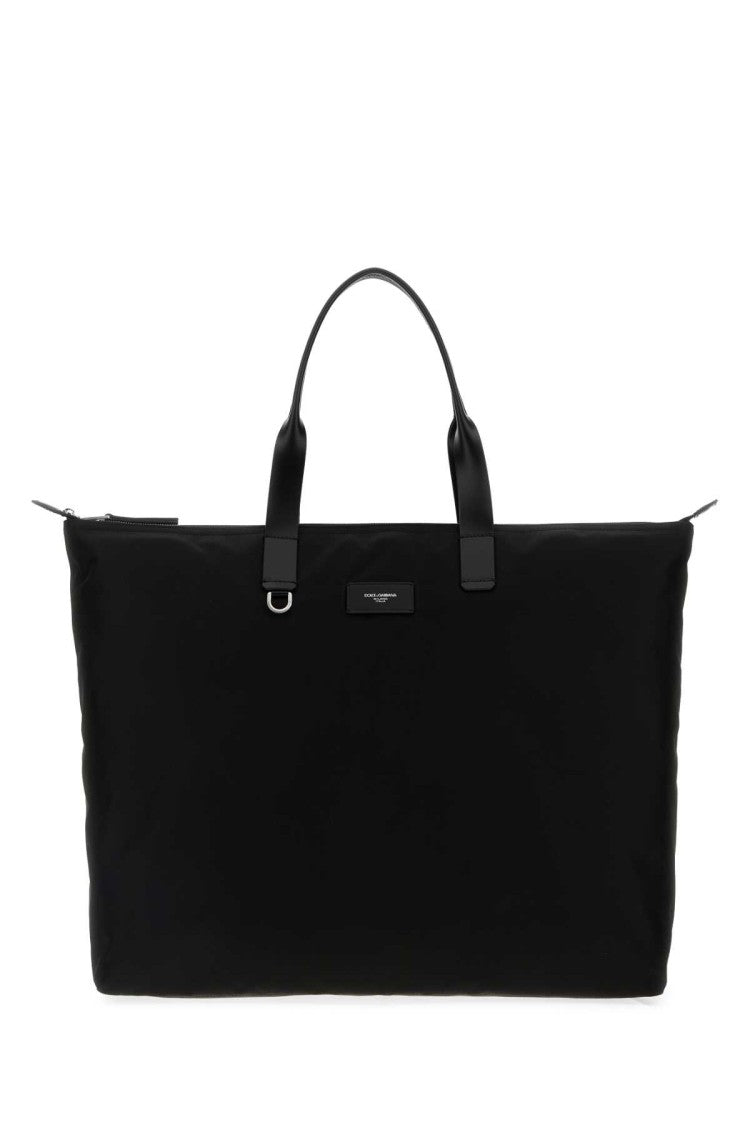 Dolce & Gabbana Black Fabric Large Shopping Bag
