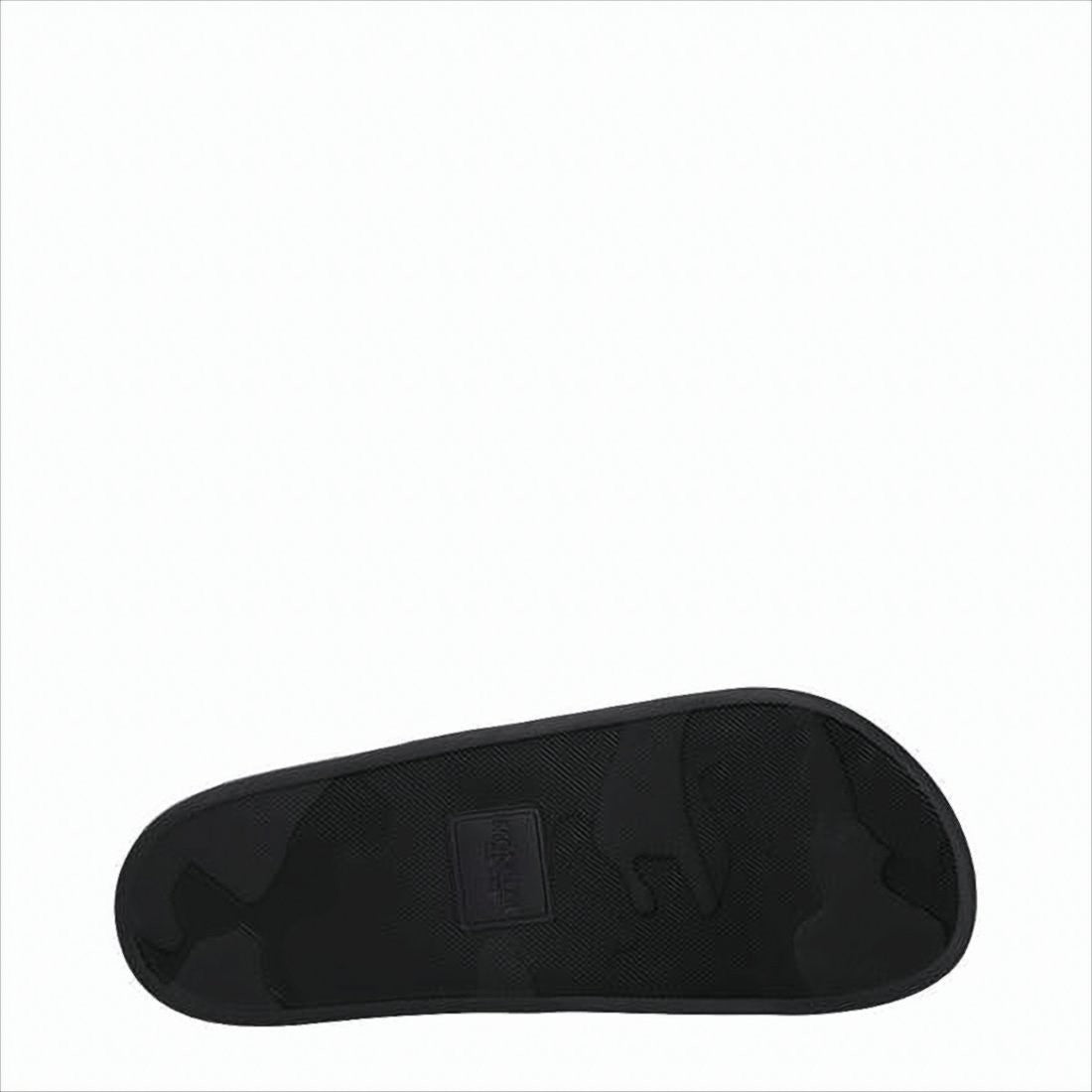 Moncler Textured Rubber Slides With Bold Striped Strap