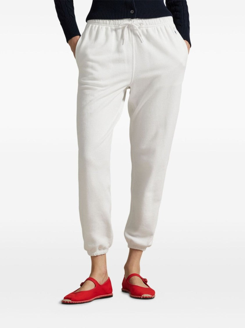 Polo Ralph Lauren Relaxed-Fit White Trousers With Elastic Waistband