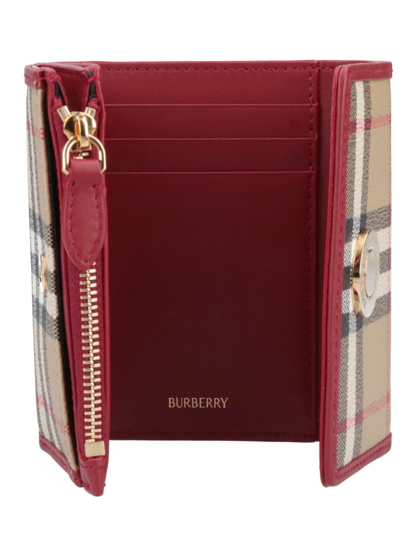 Burberry Multicolor Check Pattern Fabric Wallet