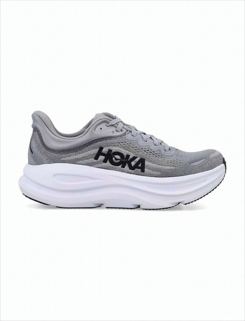 Hoka Breathable Mesh Grey Sneakers With Cushioned Midsole