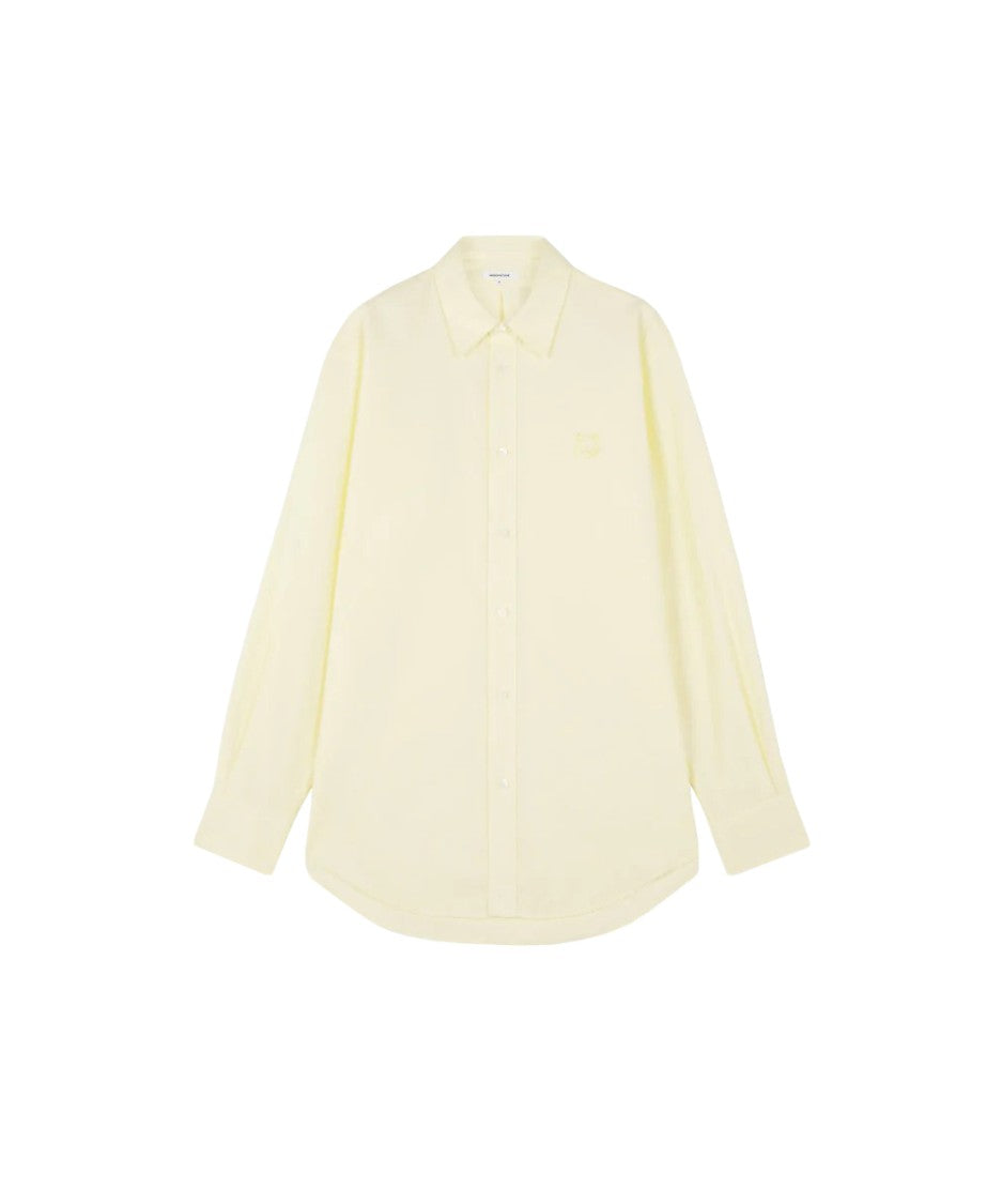 Maison Kitsuné Long-Sleeve Casual Shirt With Classic Collar And Embroidered Logo