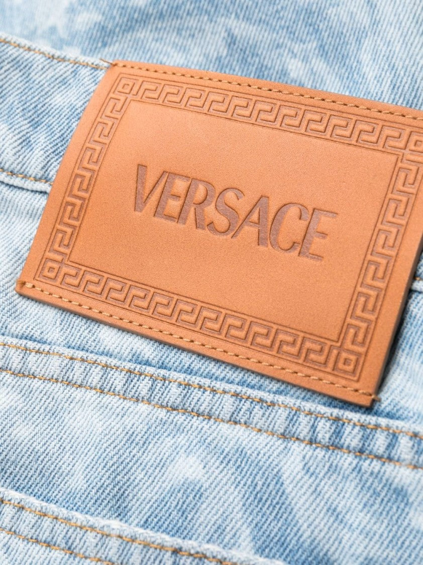 Versace Logo-Print Jeans With Classic Five-Pocket Design