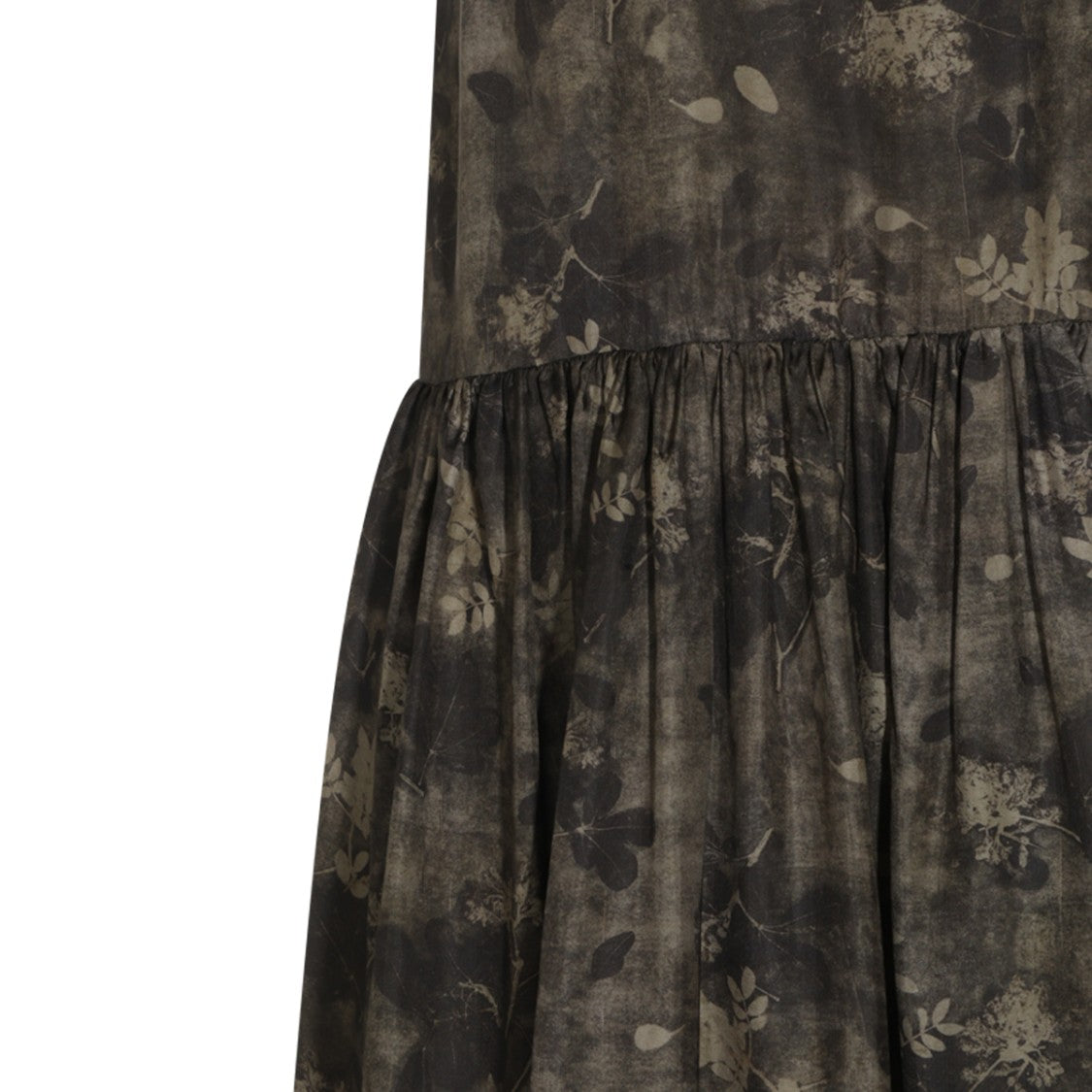 Uma Wang Sleeveless Abstract Floral Gathered Waist Maxi Dress