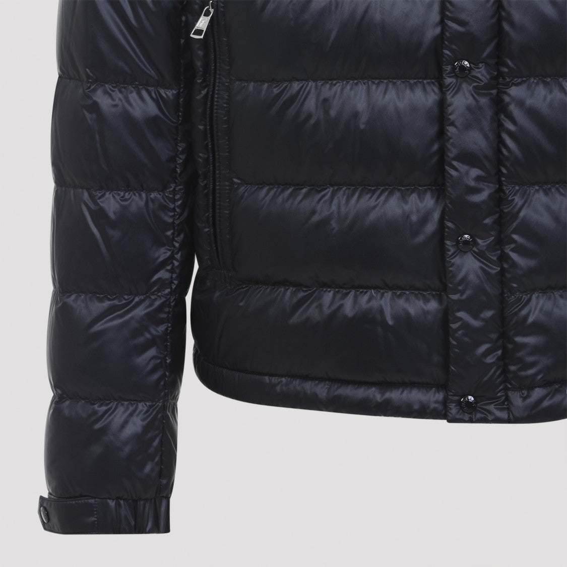 Moncler Padded Quilted Selves Jacket With Striped Hood