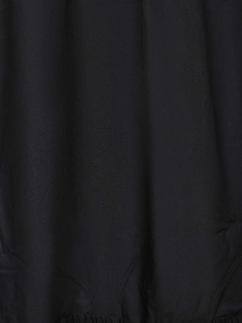 Ganni Poplin Midi Dress With Balloon Sleeves And Delicate Front Knot