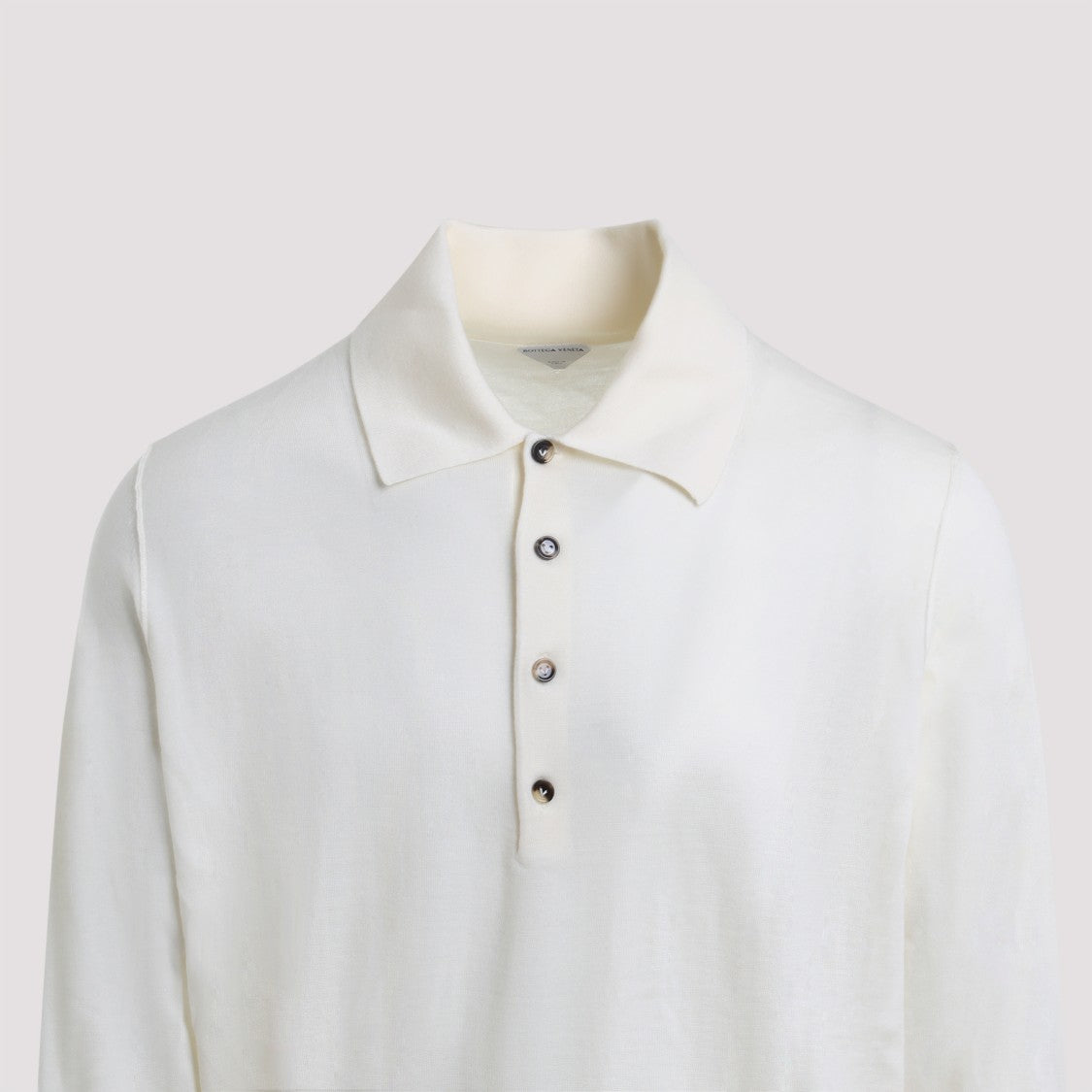 Bottega Veneta Pristine White Cashmere Polo T-Shirt