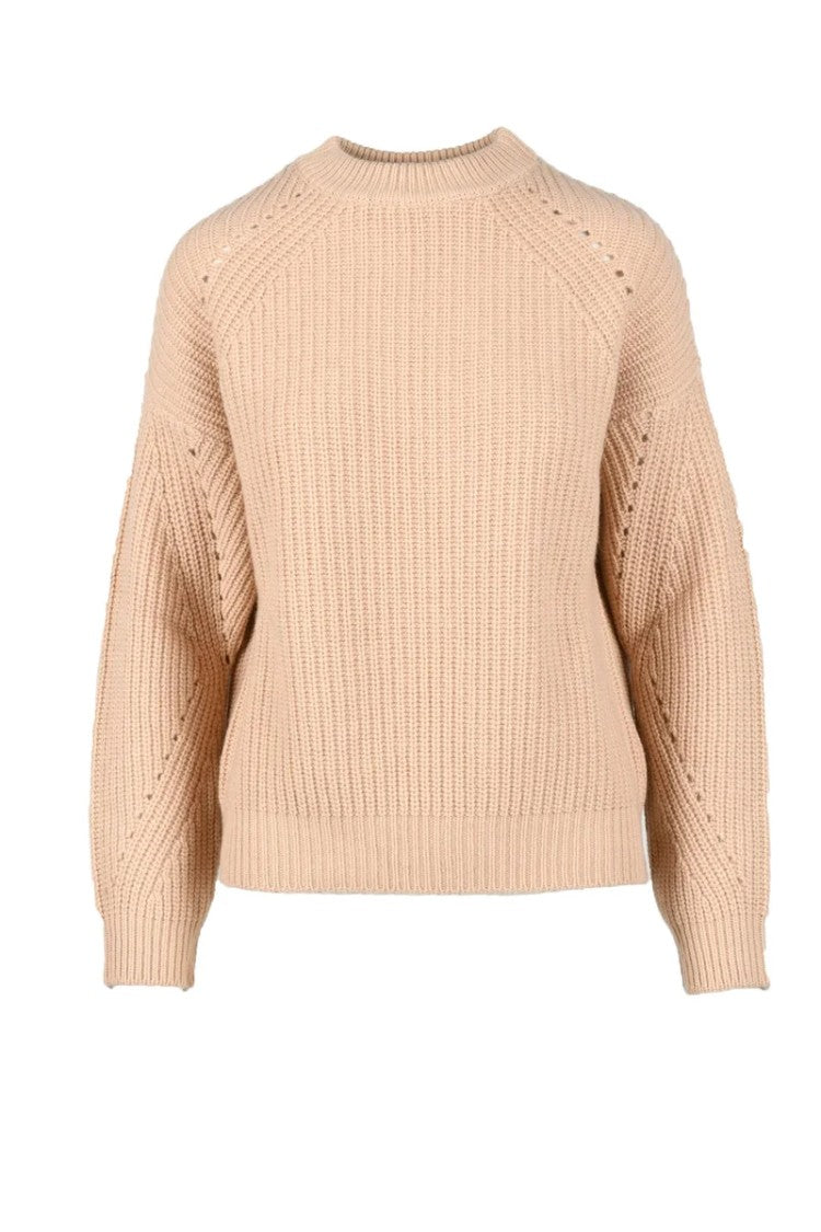 N.O.W. Andrea Rosati Ribbed Knit Sweater With Openwork Details