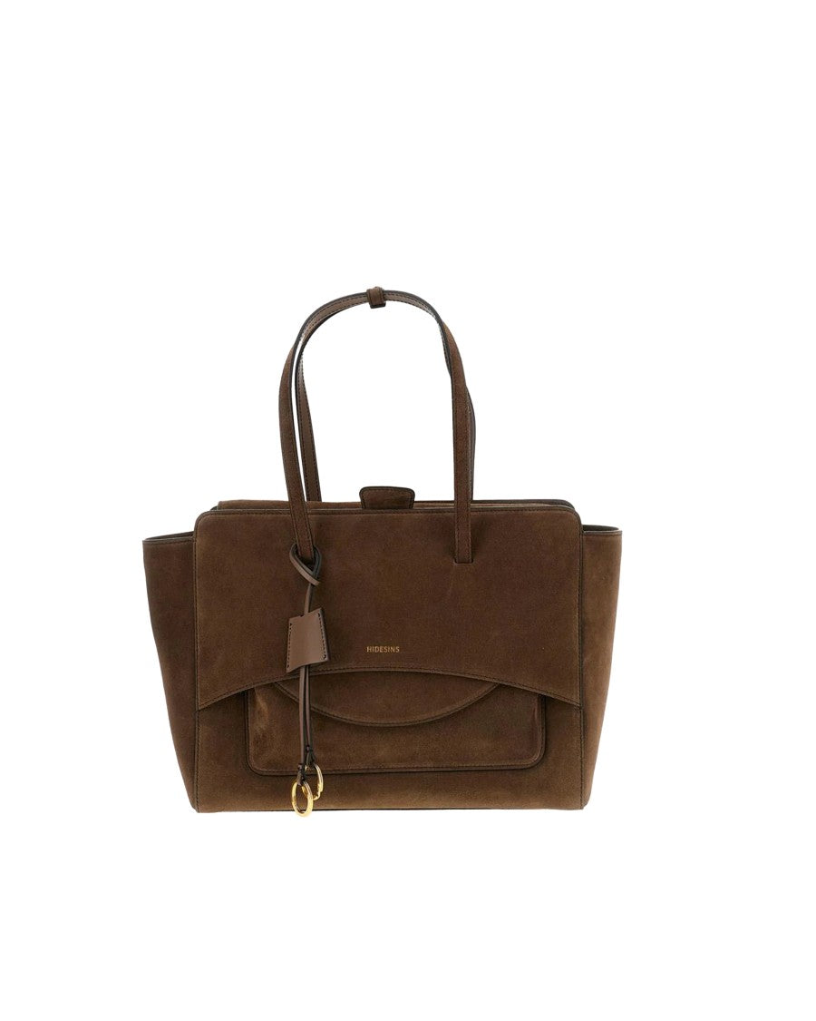 Hidesins Structured Suede Shoulder Bag With Magnetic Closure And Integrated Pouch