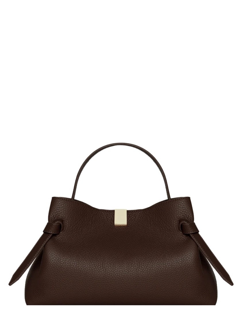Yuzefi Textured Leather Shoulder Bag With Unique Silhouette