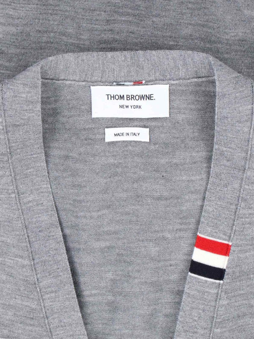 Thom Browne Logo Cardigan – Grey