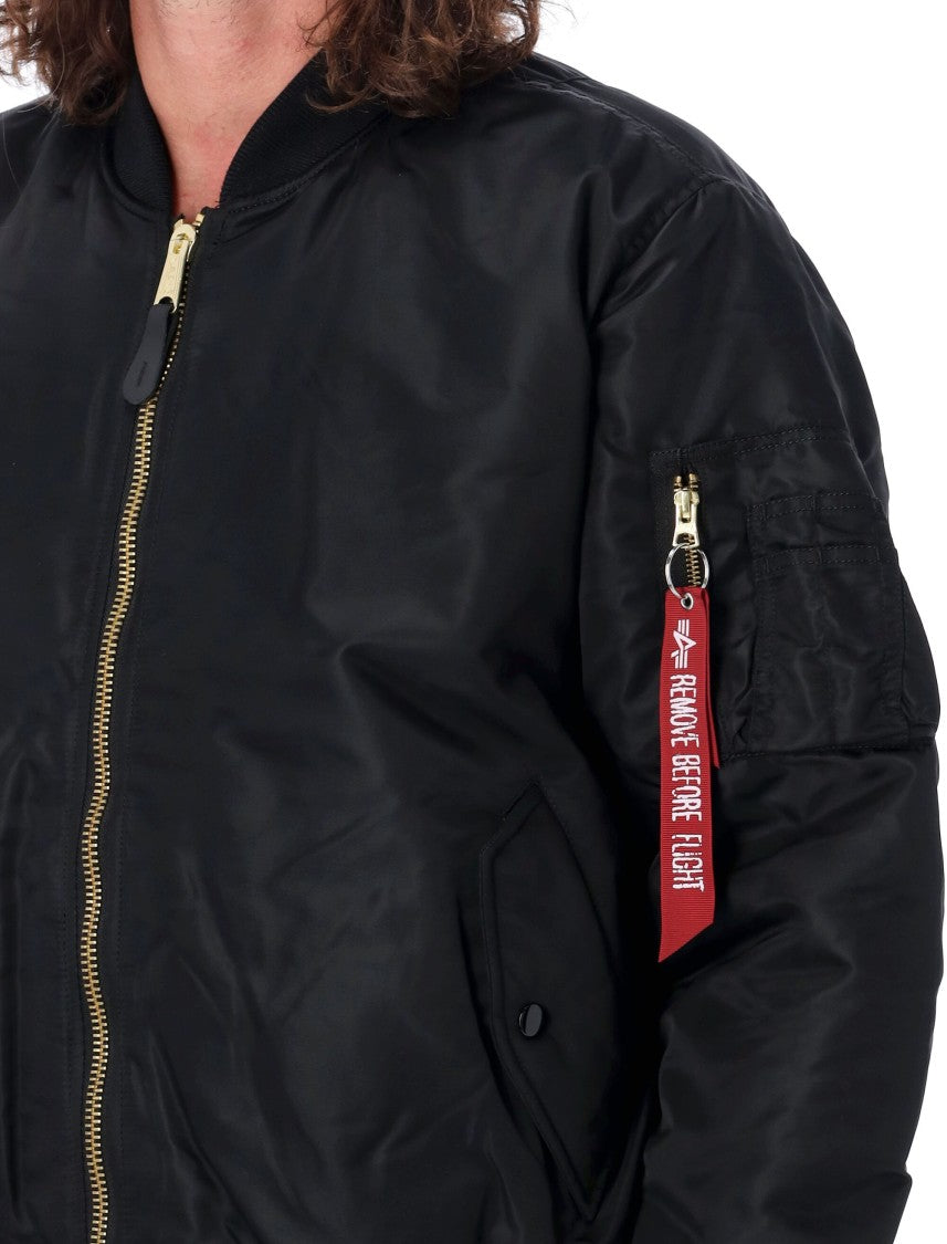 Alpha Industries Reversible Black Ma-1 Bomber Jacket With Iconic Detailing