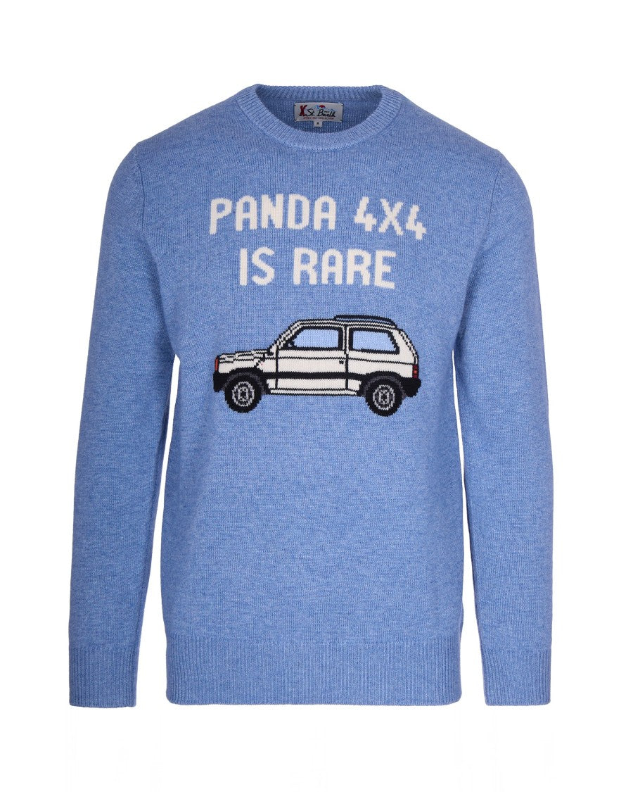Mc2 Saint Barth Crew Neck Sweater With Jacquard Text