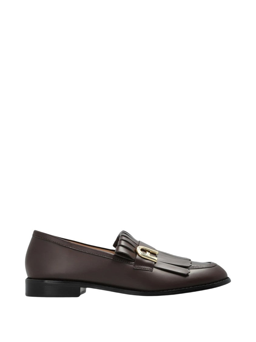 Furla Aria Tronchetto Suede Buckle Loafers