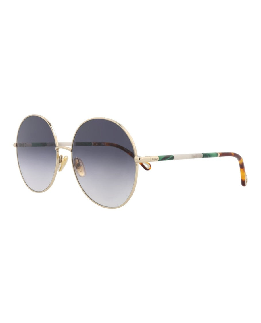 Chloé Round-Frame Metal Sunglasses