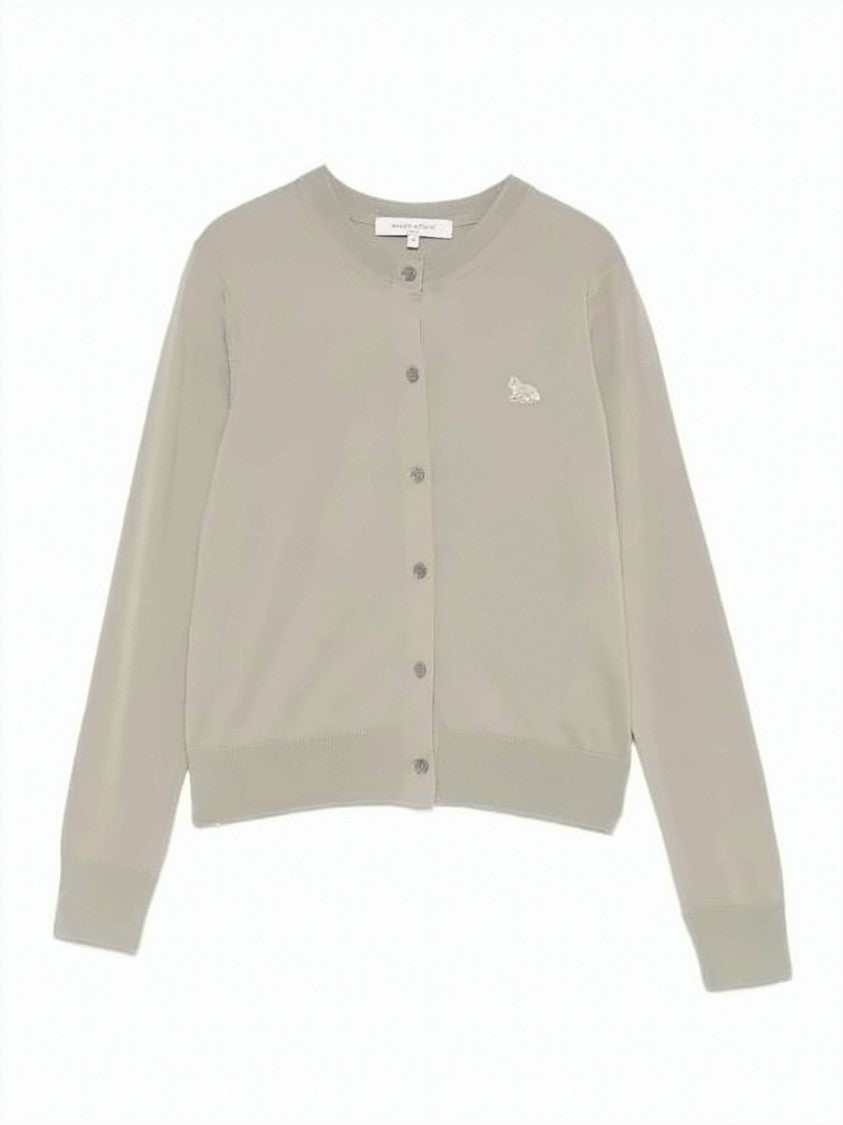 Maison Kitsuné Navy Lightweight Wool Fox Logo Cardigan