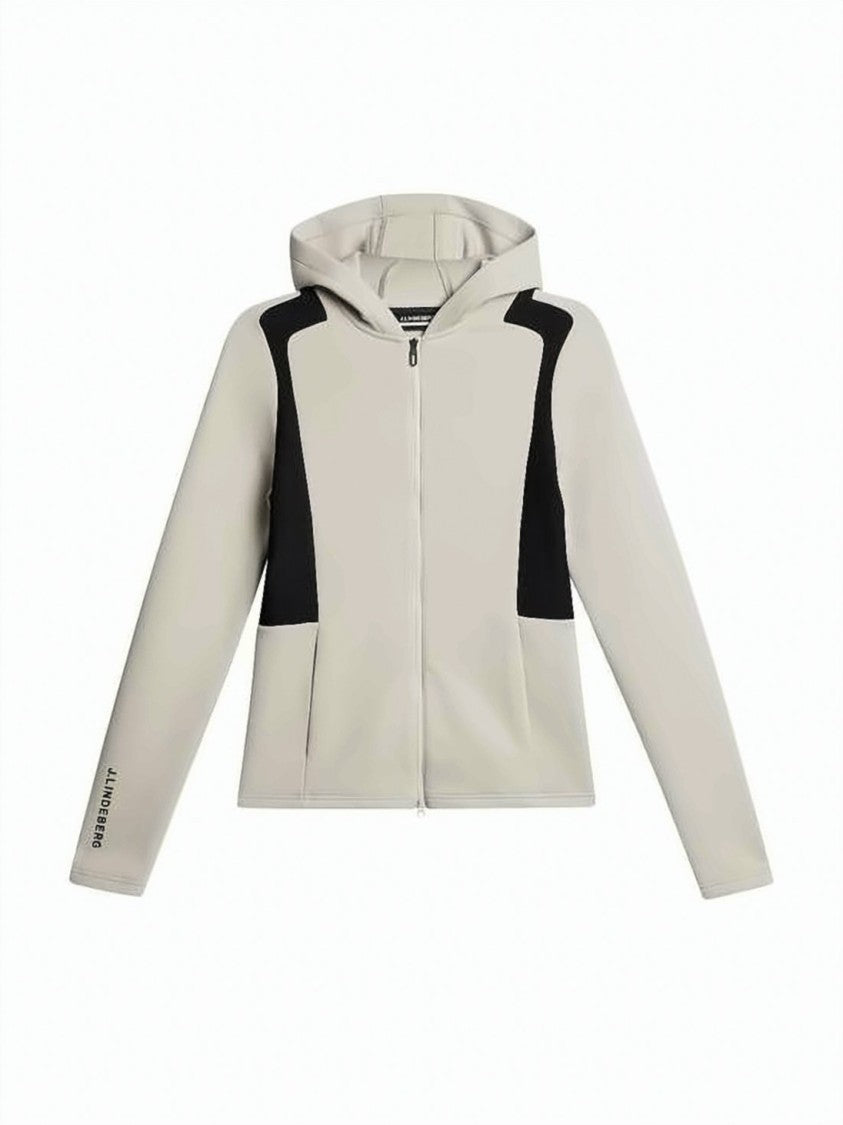 J Lindeberg Fitted Zip-Up Hoodie With Contrasting Panels