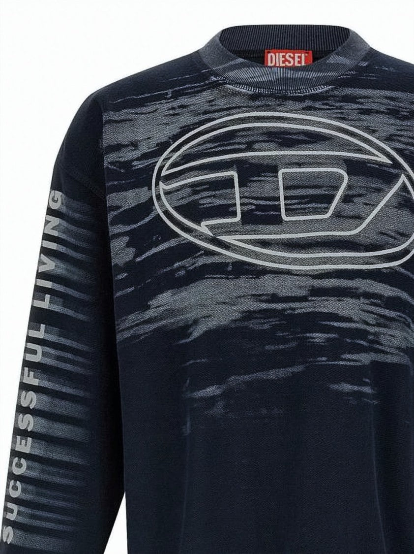 Diesel S-Boxt T1 Cotton Sweatshirt With Abstract Logo Design