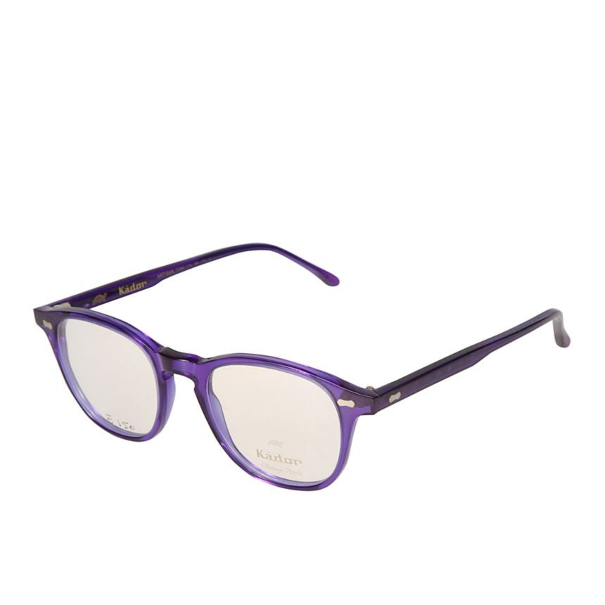 Kador Pepper Translucent Purple Rounded Square Eyeglasses With Metallic Accents