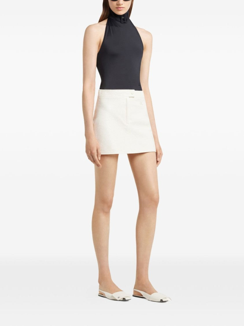 Courrèges A-Line Skirt With Embossed Logo Detail