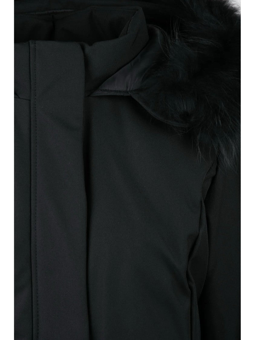 Bomboogie Short Black Coat With Removable Fur Inserts