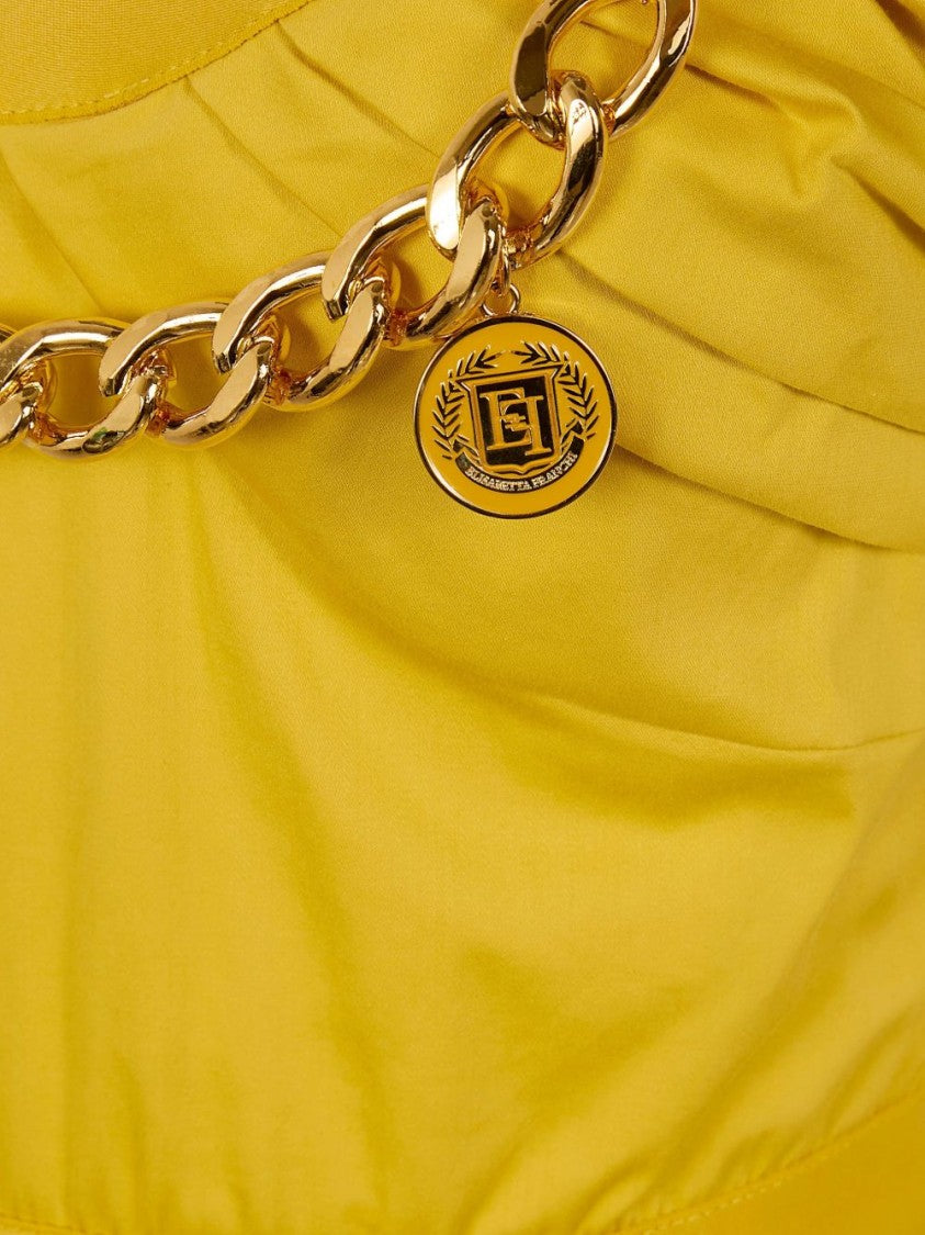 Elisabetta Franchi Off-Shoulder Yellow Mini Dress