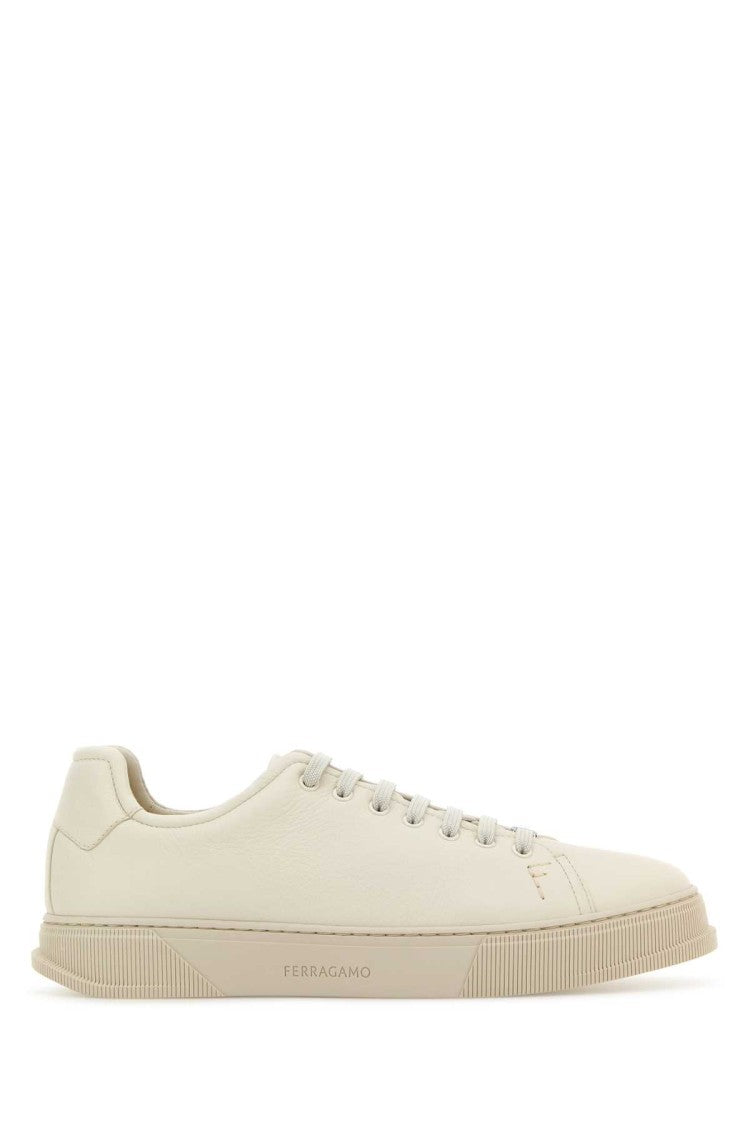 Salvatore Ferragamo Ivory Leather Sneakers