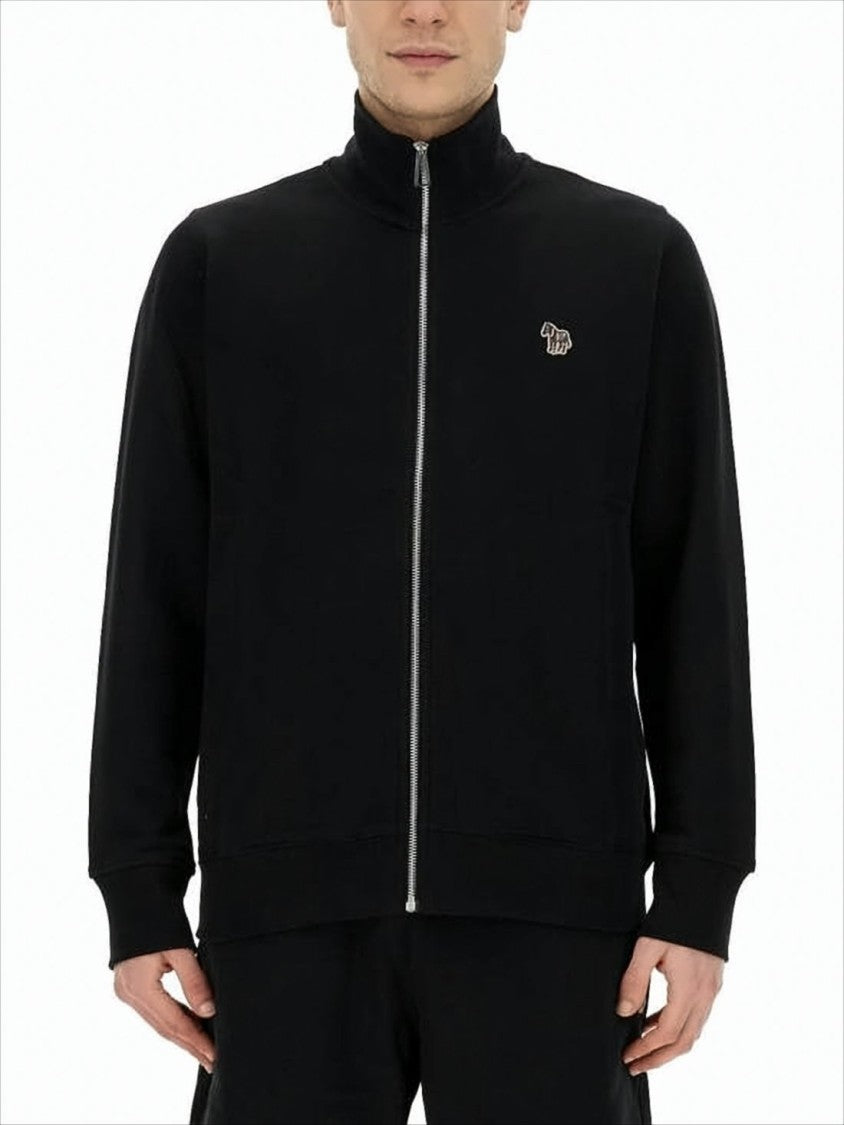 Paul Smith Black Zip-Up Jacket With High Collar